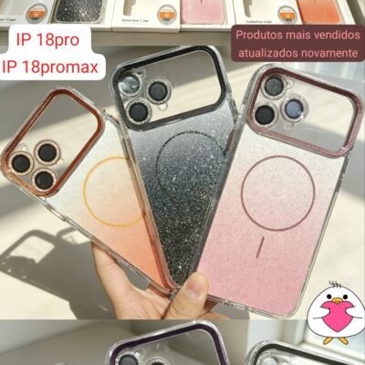Capa Case Couro Laranja MagSafe Linha 17
